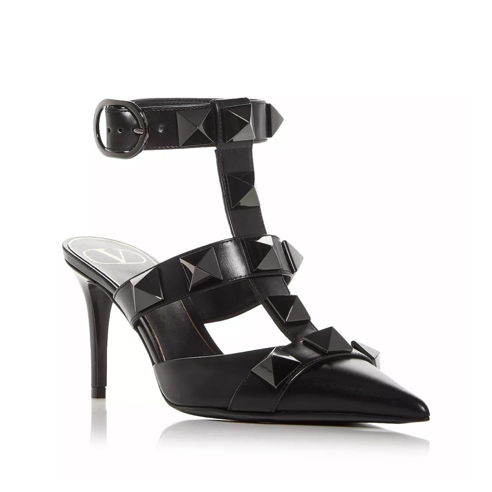 Black Valentino studded heel pumps